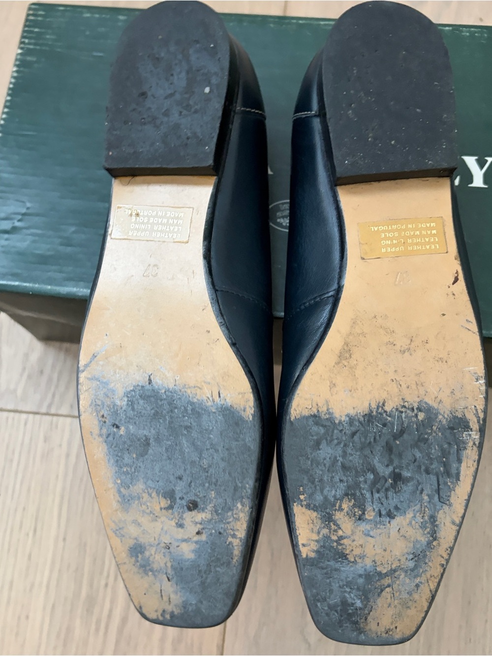 Laura Ashley Dark Navy Blue Loafers Heels Size 37 - Picture 11 of 12